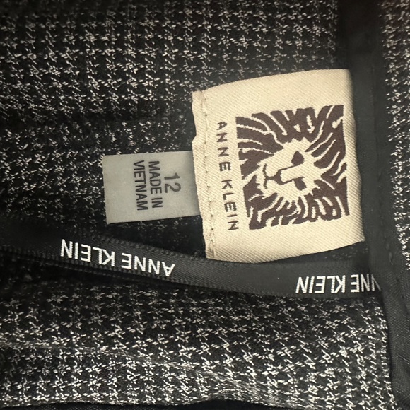 Anne Klein Black White Micro Houndstooth Ankle Pants Size 12 - Picture 5 of 7